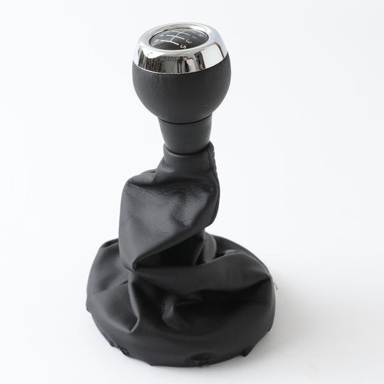 Cuffia Leva Cambio Manuale + Pomello + Ghiera Telaio Compatibile con Mini Cooper R55 R56 R57 R58 R59 R60 R61 Cuciture Nere 6 Marce Set Completo Ricambio Auto