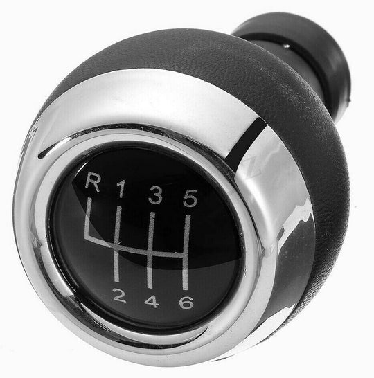 Cuffia Leva Cambio Manuale + Pomello + Ghiera Telaio Compatibile con Mini Cooper R55 R56 R57 R58 R59 R60 R61 Cuciture Nere 6 Marce Set Completo Ricambio Auto
